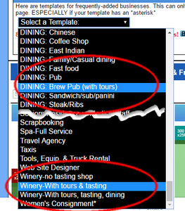 Templates for BrewPubs and Wineries