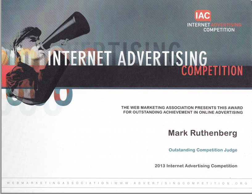 Internet Advertising Awards Judging Certificate