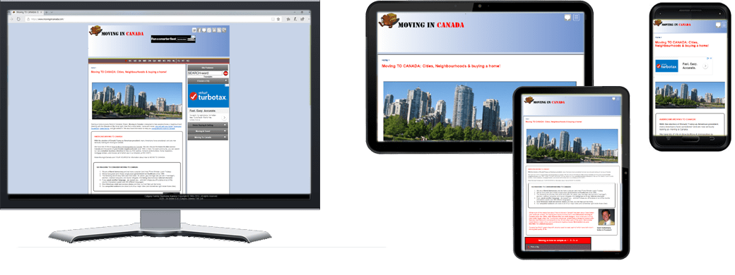 MovingInCanada.com Multiple Screen Sizes