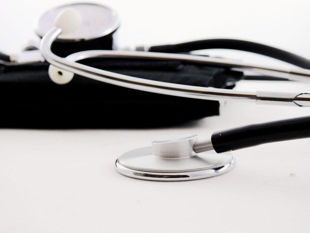 checking health with stethoscope