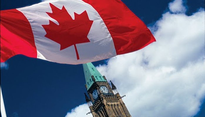 Maple Leaf On Parliament Hill