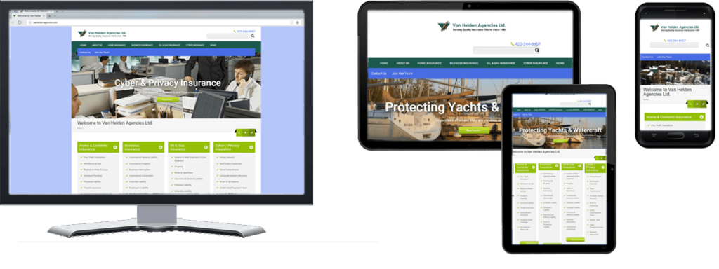 Van Helden Agencies website - Multiple Screen Sizes