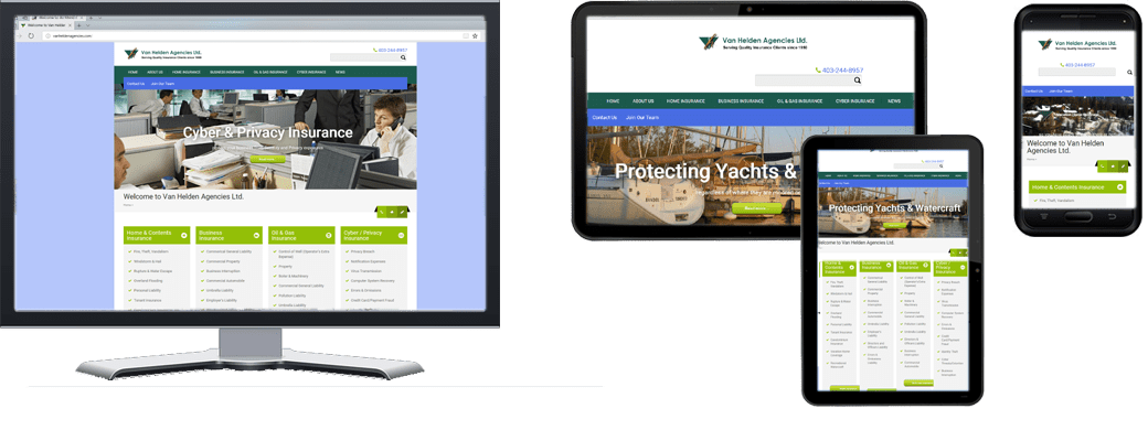 Van Helden Agencies Website - Multiple Screen Sizes