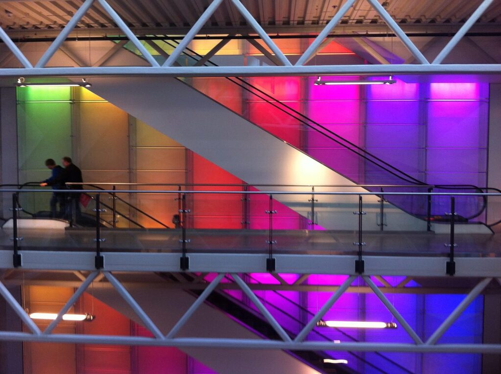 colourful light panels at SAIT Polytechnic