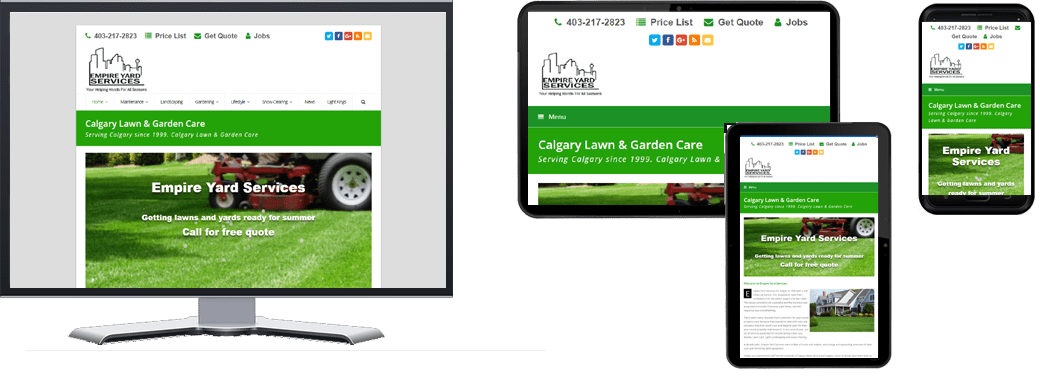 Empire Yards Services responsive website design for multiple devices