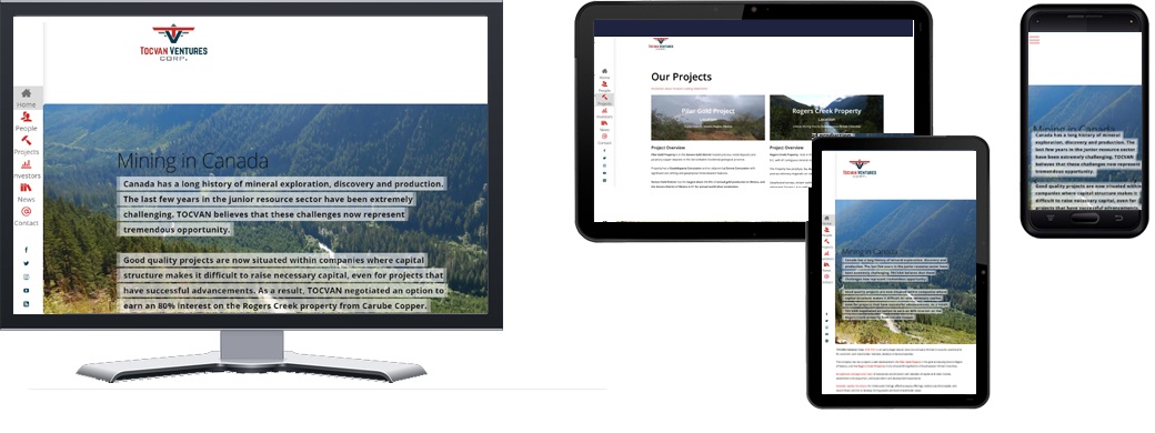 Tocvan Ventures responsive portfolio