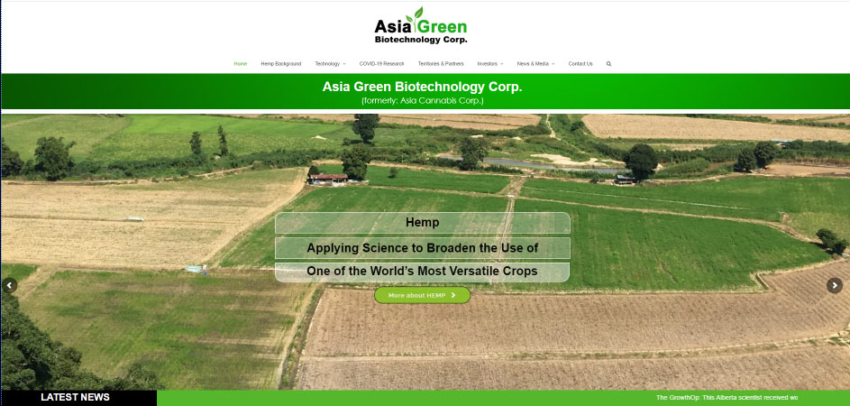 Asia Green Biotechnology Corp desktop website