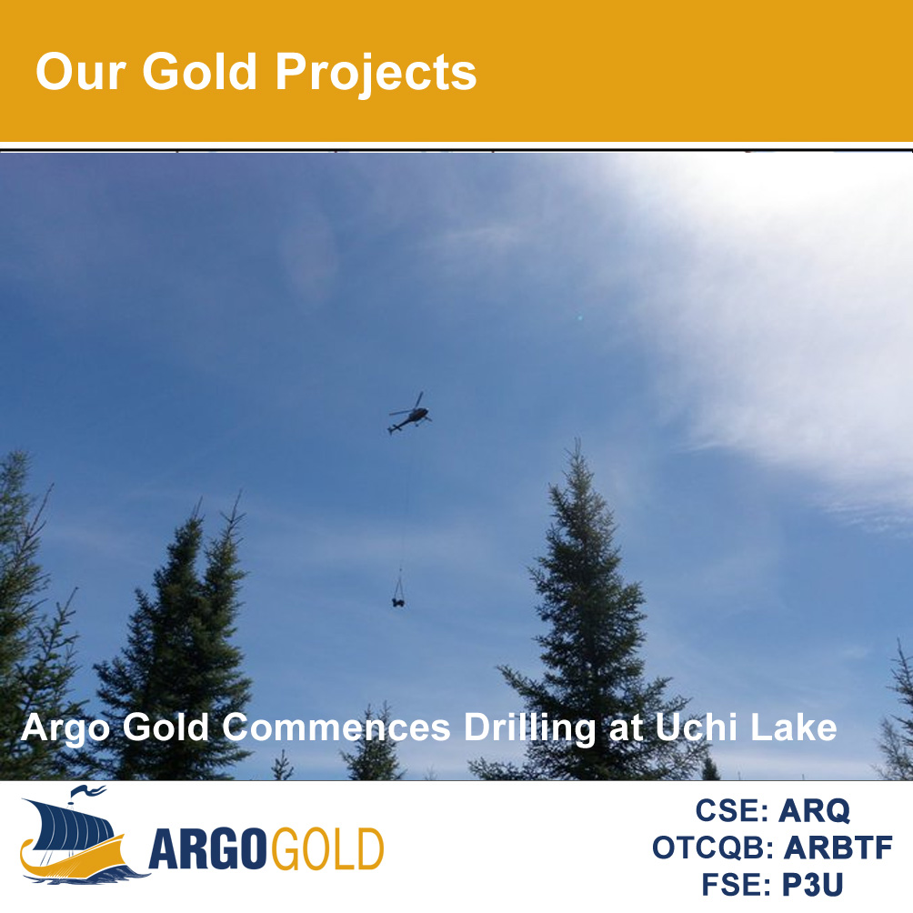 Argo Gold Commences Drilling at Uchi Lake