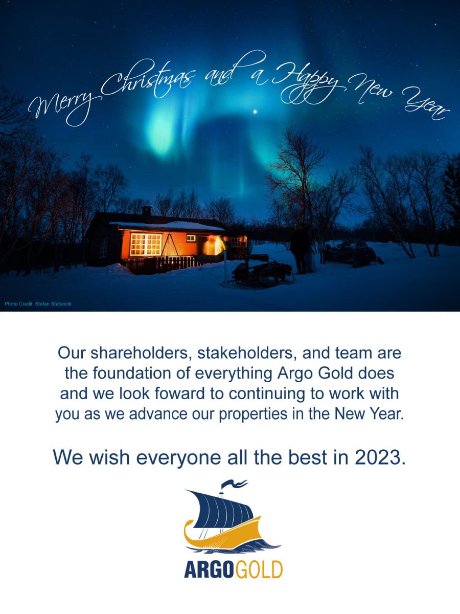 Argo Gold Inc Christmas e-Card 2022.